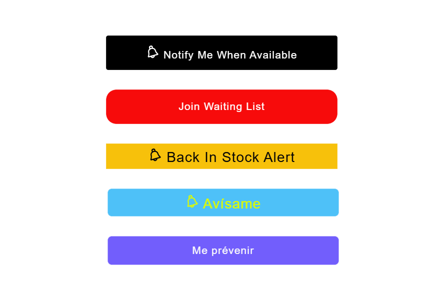 Notify Me button design